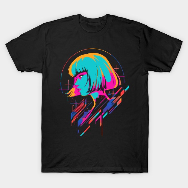 Cyberpunk Girl T-Shirt by NeonOverdrive